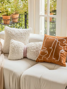 Imitation Rabbit Plush Pillow Horizontal Bedside Cushion Decoration Nordic Living Room Sofa Pillow