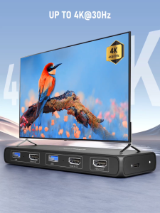 Lemorele Hdmi Switch Usb Switch Hdmi Switcher 4K KVM Switch Hdmi Splitter For PS4 HDTV