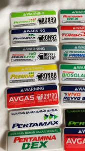 Stiker Tangki Bahan Bakar PERTALITE & SPBU PERTAMAX