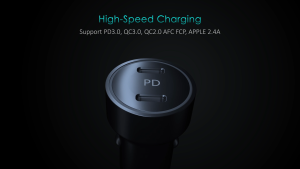 Tẩu sạc nhanh Choetech C0054 trên ô tô 2 cổng Type C 40W  (hàng chính hãng)