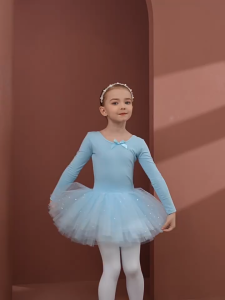 Váy Múa Cộc Tay Dài Tay KIDSBALLET Váy Liền Lưng Dây Đầm Múa Ba Lê Cho Bé Váy Múa Ba Lê Váy Múa Cho Bé Đầm Múa Cho Bé
