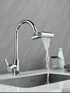 360° Rotation 4 In 1 Waterfall Kitchen Faucet Adapter Kitchen Sink Spray Nozzle High Pressure Kitchen Tap Modification