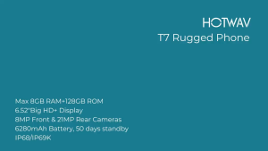 HOTWAV T7สมาร์ทโฟนที่ทนทานAndroid 13 6.52นิ้วHD + Octa Core 8GB + 128GBโทรศัพท์มือถือ21MP 6280MAhแบตเตอรี่