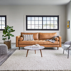 Cozylant Castle Leatherarie Sofa / Fabric Sofa /1 Seater / 2 Seater / 3 Seater Sofa for Living Room / Brown Sofa / Black Sofa / Mid-Century Modern