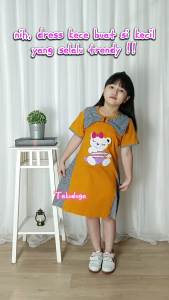 Baju Anak Cewek Perempuan Dress Kaos Cotton Usia 3 4 5 6 7 8 Tahun Bordir Kucing