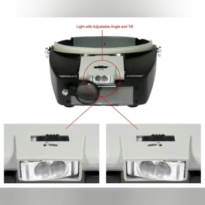 【LOCAL SELLER】Double Eye Loupe Head Wearing Repair Jeweler Watch Clock Magnifier Illuminated Magnifying Glass with LED Light