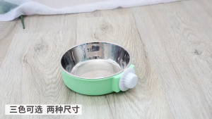 Cherry.Shop ชามอาหารสัตว์เลี้ยง โดยยึดติดแน่นกับลูกกรง ชามอาหารสัตว์แบบแขวนป้องกันการพลิกคว่ำ