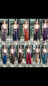 กางกางขายาวลายไทยสวยๆ กางเกงเก๋ๆสุดชิค ใส่สบายเอวยางยืด เนื้อผ้าไม่บางมาก ใส่ไม่ร้อน ใส่ได้ทั้งชายและหญิง ผ้าผสม ผ้าหนังไก่ผ้ายืดK8325 K8001