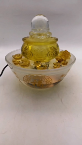 Chop Tan Lam Hin White Crystal Box for Ingots Flowing Water 陈南兴 白水晶盒元宝流水