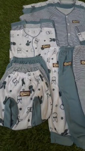 Stelan Baju Bayi Motif Lengan Panjang & Kutung 18 Pcs