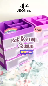 Rak Kosmetik 3 Susun Jumbo Laci Storage Box Rak Kosmetik Susun Kotak Penyimpanan Make Up Skincare Multifungsi