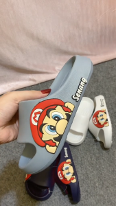 CLOOS Sandal Slop Anak Laki Ukuran 24-35 Sandal Slip On Motif Mario Umur 2-8 Tahun Karakter Mario