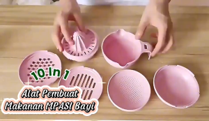 Eatkit Multifungsi Grinding Bowl Baby Food 10 in 1 Maker Alat Pembuat Makanan Mpasi Bayi Alat Saring