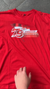 KAOS OBLONG PRIA DISTRO DIRGAHAYU HUT 79 TAHUN GAMBAR DEPAN BAJU DEWASA T-SHIRT BASIC