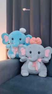 ISTANA BONEKA Gajah Duduk Elephant With Pita Lucu Cocok Untuk Hadiah Ulang Tahun Bahan Halus Premium