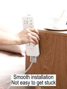 Wall-Mounted Punch-free Plug Fixer Self-Adhesive Socket Cable Wire Organizer Power Strip Holder