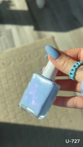 สีทาเล็บกึ่งเจล ยาทาเล็บ สีมุกประกายชิมเมอร์ U-DELI U-727 (ไม่อบ) สีเล็บ Shimmer Pearl Vegan Nail-polish ประกายมุก ไร้กลิ่นฉุน สีเล็บมุก สีชิมเมอร์ ทาเล็บสวยๆ