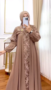 Bisa COD Lavanya Dress Ceruty Babydol Brokat Gamis Terbaru 2024 Mewah Kekinian Maxy Kondangan Wanita