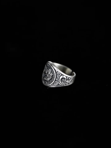 Cincin Retro Pria Kuda Pegasus / Unicorn / Hewan Mitologi Model Terbuka