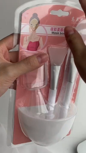 HAYYLIFE Set Peralatan Masker Wajah DIY - Mangkok Masker Silikon Dengan Kuas Brush&Spatula & Cangkir Ukur HL-BCB925