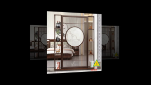 Vách ngăn phòng khách vách ngăn tủ kệ bằng gỗ 4VTK18- Nội thất lắp ráp Viendong adv