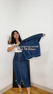 Onetta - LARISSA Skirt - Rok Jeans Panjang Span 7/8 Casual Elegan
