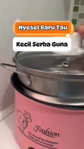 Panci Listrik Multifungsi Stainless Steel Anti Lengket dengan Kukusan - Warna Variatif