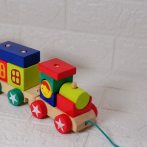 Mainan Edukasi Anak Balok Kayu Bentuk Kereta Pelangi Full Pinus / Puzzle Anak Balok Susun Untuk Anak / UD BAROKAH ALAT PERAGA TK & APE - UD