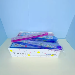 📏 ไม้บรรทัดพับได้ ดีไซน์เก๋ สะดวกพกพา ลาย Monster โปร่งใส แข็งแรง ทนทาน มีทั้งหมด 3 ลาย 3 สี (1 ชิ้น)