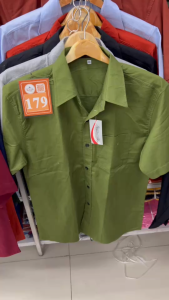 SunnyBoutique เสื้อเชิ้ตผู้ชาย 10 สี (M-XL) SlimFit Oxford Men Shirt เสื้อคอปก เสื้อเชิ้ตแขนสั้น เสื้อเชิ้ต เข้ารูป พร้อมส่ง