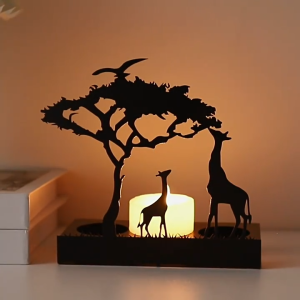 Tempat Lilin Logam Hewan Kreatif / Tempat Lilin Rusa Gajah / Tempat Lilin Siluet Hewan
