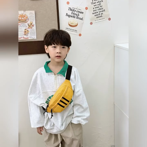 Kids Fashion Stripe Sling Bag Children Crossbody Bag Boy Girl Outdoor Bag Shoulder Bag