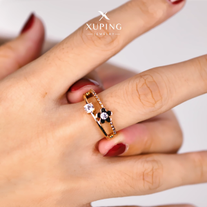 Xuping Cincin Emas Zircon Susun Motif Bunga 0121210316