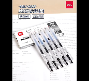 Bút gel bấm bút mực gel Deli A057 bút bi nước mực đen trơn tru ngòi 0.5mm - MIYABI STORE