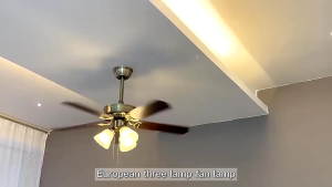 Ceiling Fan With Light Mute Speeds Strong Wind Pulling Rope Hanging Light Vintage Design Wooden Blades Chandelier Type Ceiling Fan for Home Living Room Dining Living Room Bedroom Lights