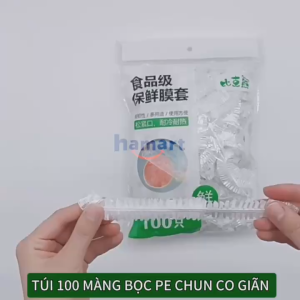 Bịch 100 Màng Bọc Thực Phẩm Có Chun Bo PE Hamart Đựng Bảo Quản Thức Ăn Co Giãn Đa Năng