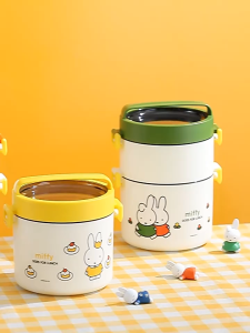 304 Stainless Steel Bento Lunch Box Safe Leak Proof Secure Clips Silicone Seal Portable Thermal Container Rotundity Single and Double Layer
