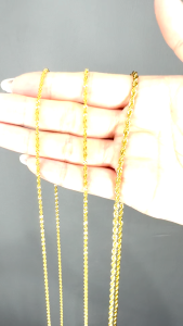 Emas Bangkok Emas Korea 24K Gold Plated Necklace 45CM 50CM 60CM Rantai Leher Gila Emas Sadur Perempuan Emas 916