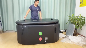 Ice Bath Tub Cold Plunge Tub with Cover for Recovery Ice Bath Cold Plunge for Family Foldable Insulated Ice Bath Cold Plunge Tub Outdoor Ice Bath