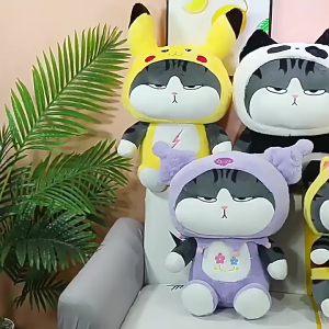 ของแท้ 100% ตุ๊กตาแมว ตุ๊กตาแมวอ้วน ที่สามารถเปลี่ยนร่างได้ ตุ๊กตาตัวใหญ่ กบแมวตุ๊กตา TikTok My Royal Wan