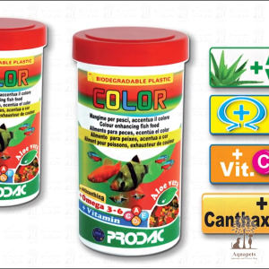 PRODAC Color + Canthaxanthin - 250mL (50g)  Tropical Fish Food Color Enhancer Fish Food Makana Ikan Tropika