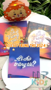 Sách thiếu nhi - Trung Thu - Ai chờ trăng tới - Hộp 2 quyển kèm đèn trung thu cho bé