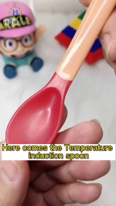 Baby Feeding Silicone Spoon and Fork BPA Free High Temperature Color Changing Spoon Baby Heat Induction Feed