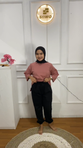 Celana Jogger Wanita Tali Depan Olahraga Gym Lari Fitnes Cp15