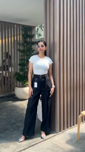 Obi Pants - Loose Pants Wanita- Celana Highwaist Wanita Korean Style - Trousers Loose Wanita - Celana Kantor Wanita High Waist - Obi Belt Modern
