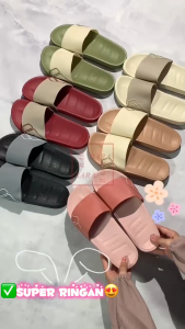 Sandal LUOFU Wanita Sendal Selop Karet Impor Terbaru F1191 - Mommy Shoes.