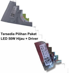 COB LED Bulat 50W 300mA Untuk Lampu Sorot Cahaya Hijau - 50 Watt Hijau