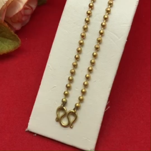 สร้อยคอทองเหลืองลายลูกโลก 3 มิล ยาว 18 20 24 นิ้ว งานดิบไม่ชุบ ทองเหลืองโบราณ พร้อมส่ง