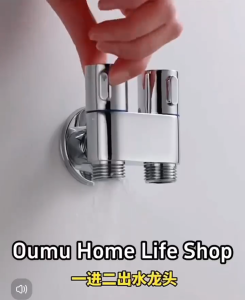 BOOMBANG Kran Cabang Shower 1/2 Inch Stainless Steel Double Stop Kran Cabang  Keran Air Kran Tembok