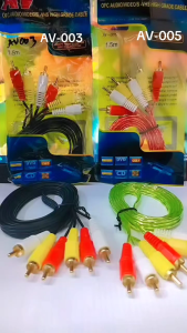 KABEL AUX RCA 3in3 AV-003 & AV-005 1.5Meter Cable Audio